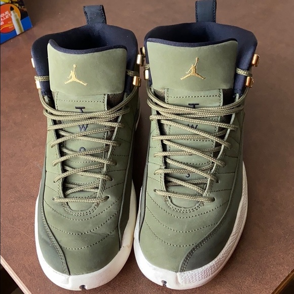olive green jordan retro 12